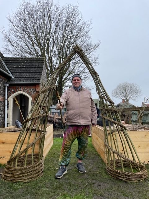 walking under a willow arch