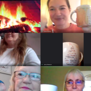 Zoom cosy fire session