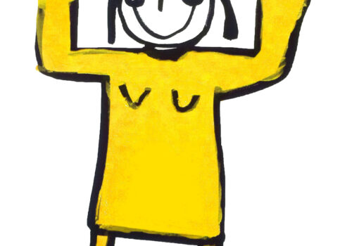 Brave Art Mighty Woman in yellow