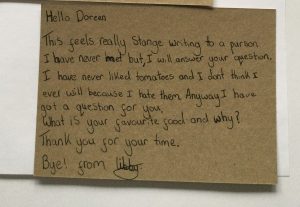 A postcard written by Libby