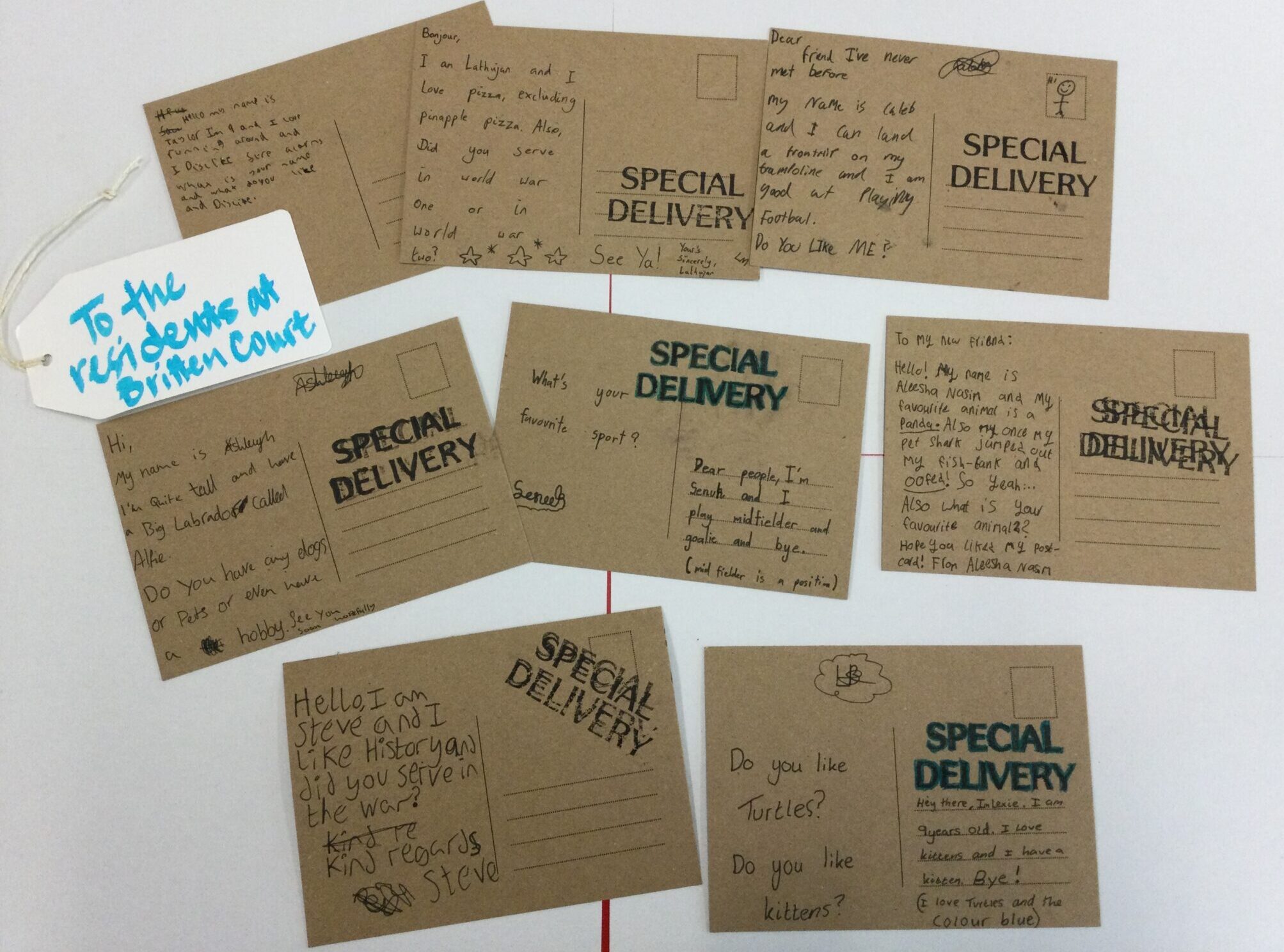 The Special Delivery postcards, written by children at Roman Hill Primary School