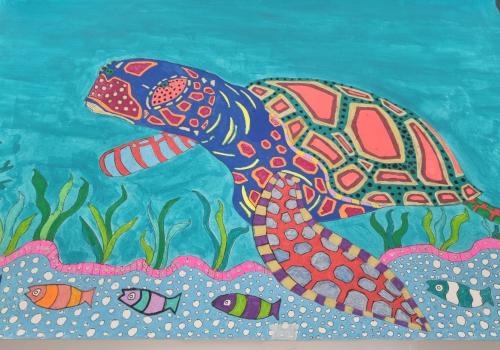 Brave Art One World Exhibition Sea turtle artwork