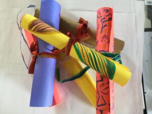The scrolls created by residents