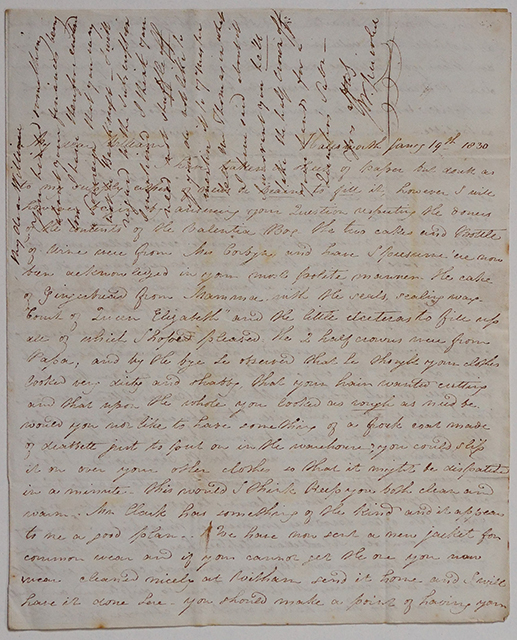 The letter referring to the Valentia Box