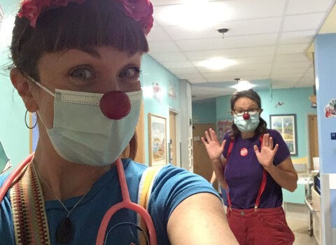 Clown Doctors working on a hospital ward