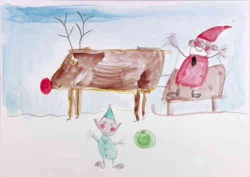 Artist Martin Standen, Santa, Rudolf and an elf