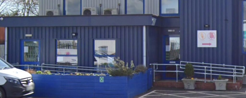 Close up showing entrane to Gatehouse building