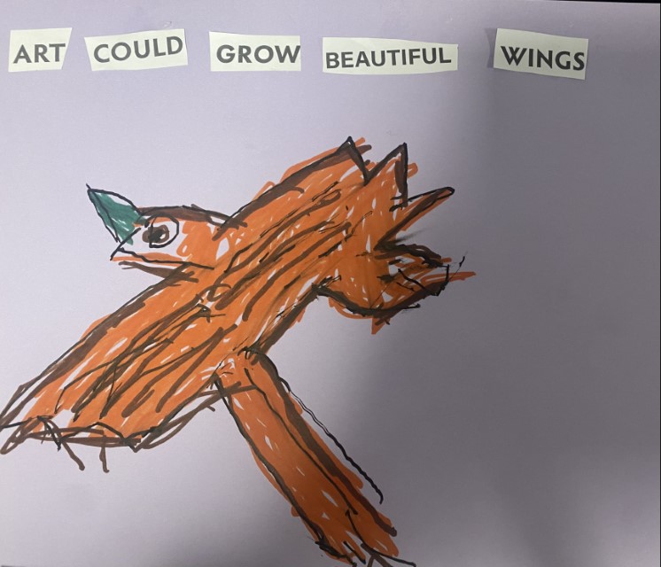 Brave Art, artwork and word art, "Art could grow beautiful wings"