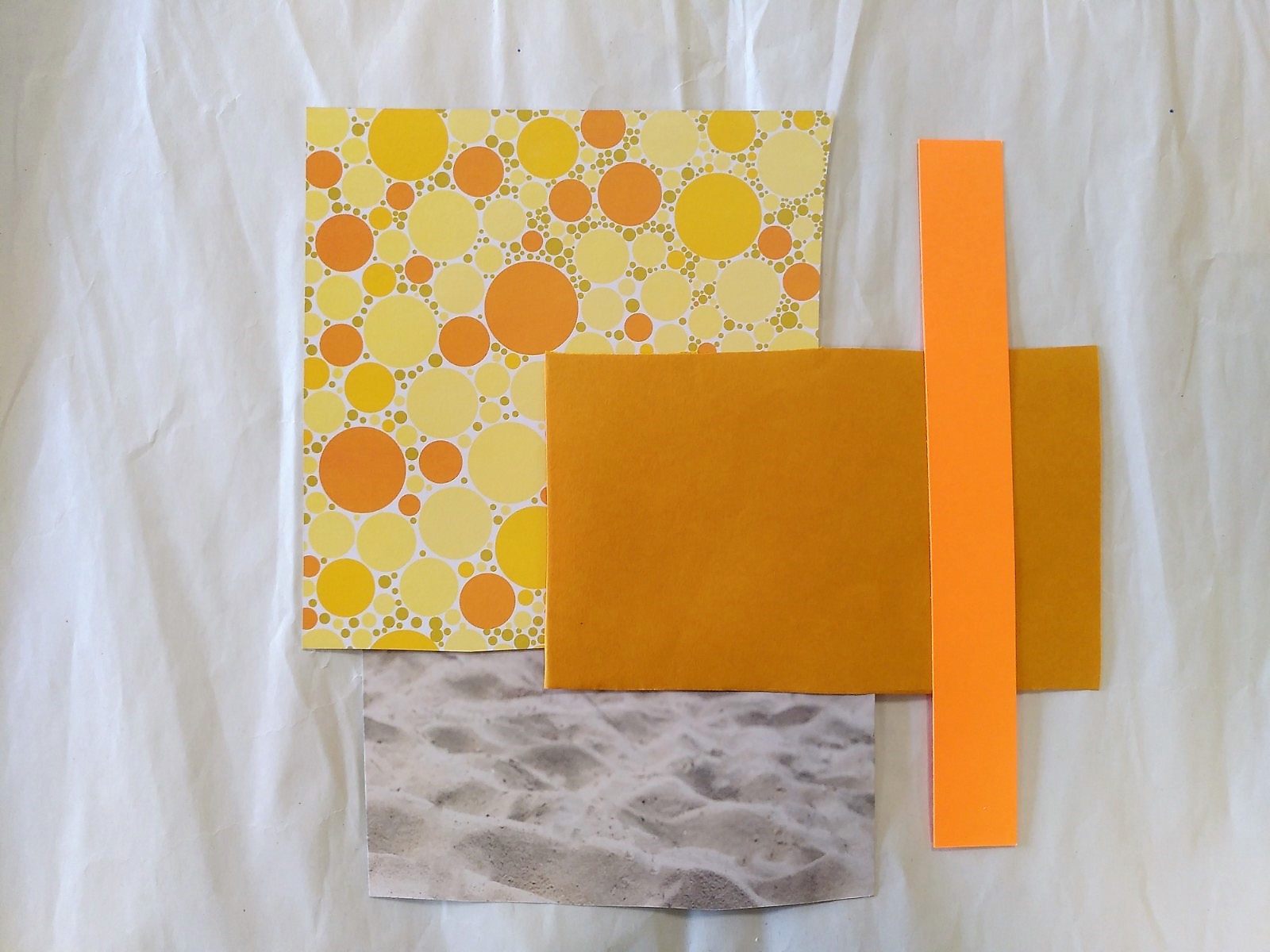 Mood board of yellows, orange and browns