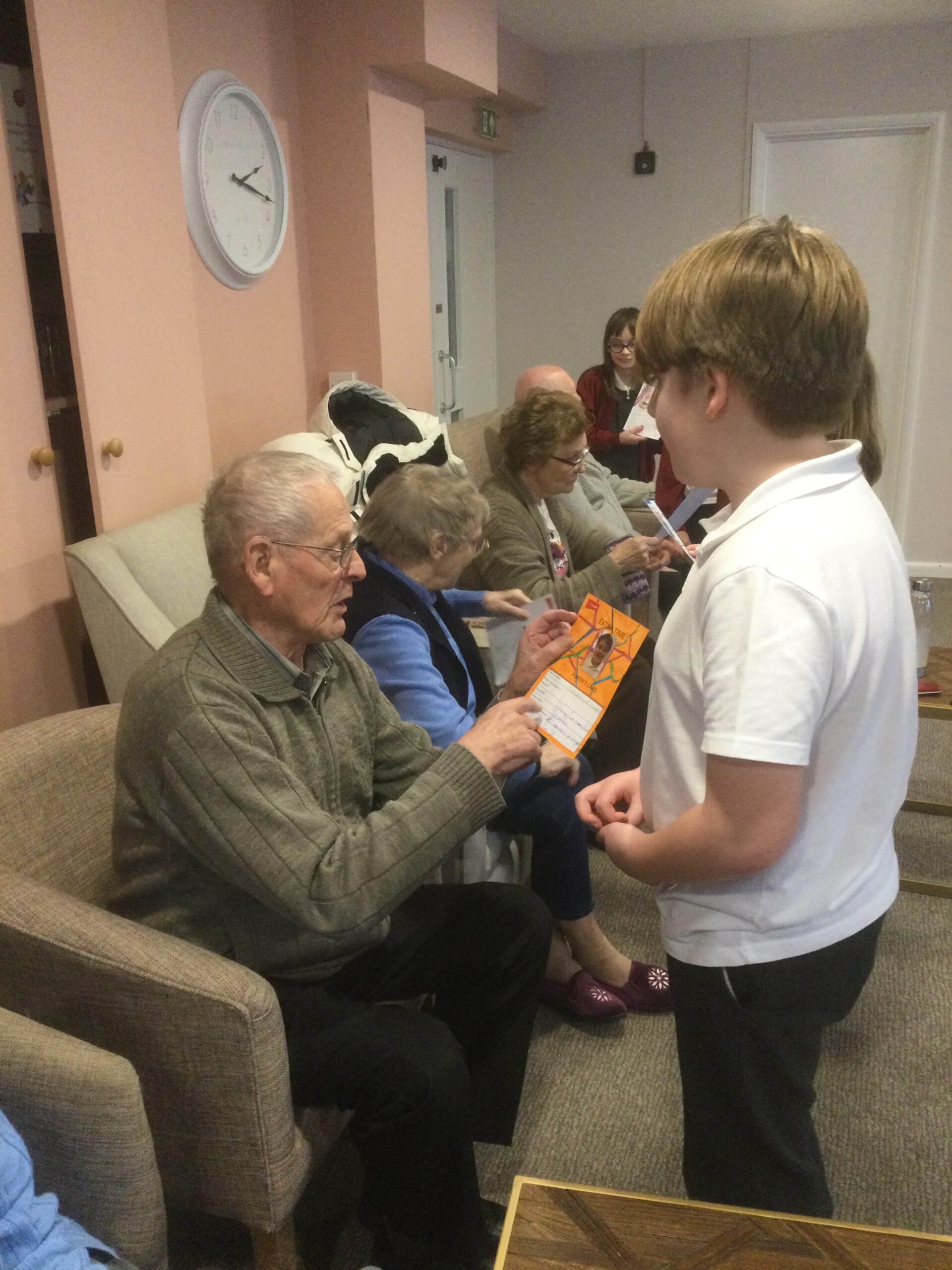 Pupil and resident meeting each other