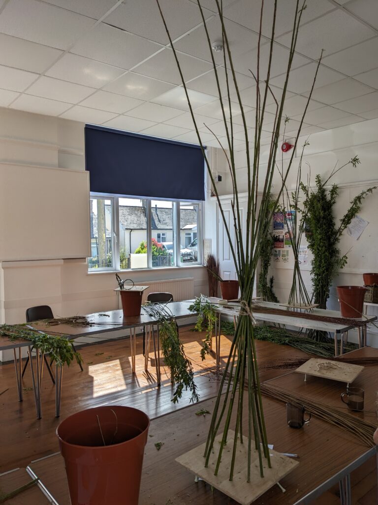 View of willow workshop in the community centre