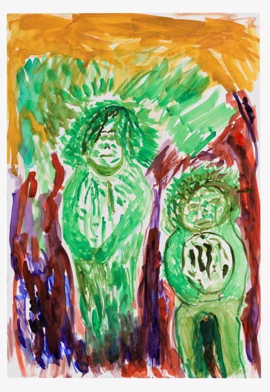 Green Children, watercolour on paper, 42x29cm