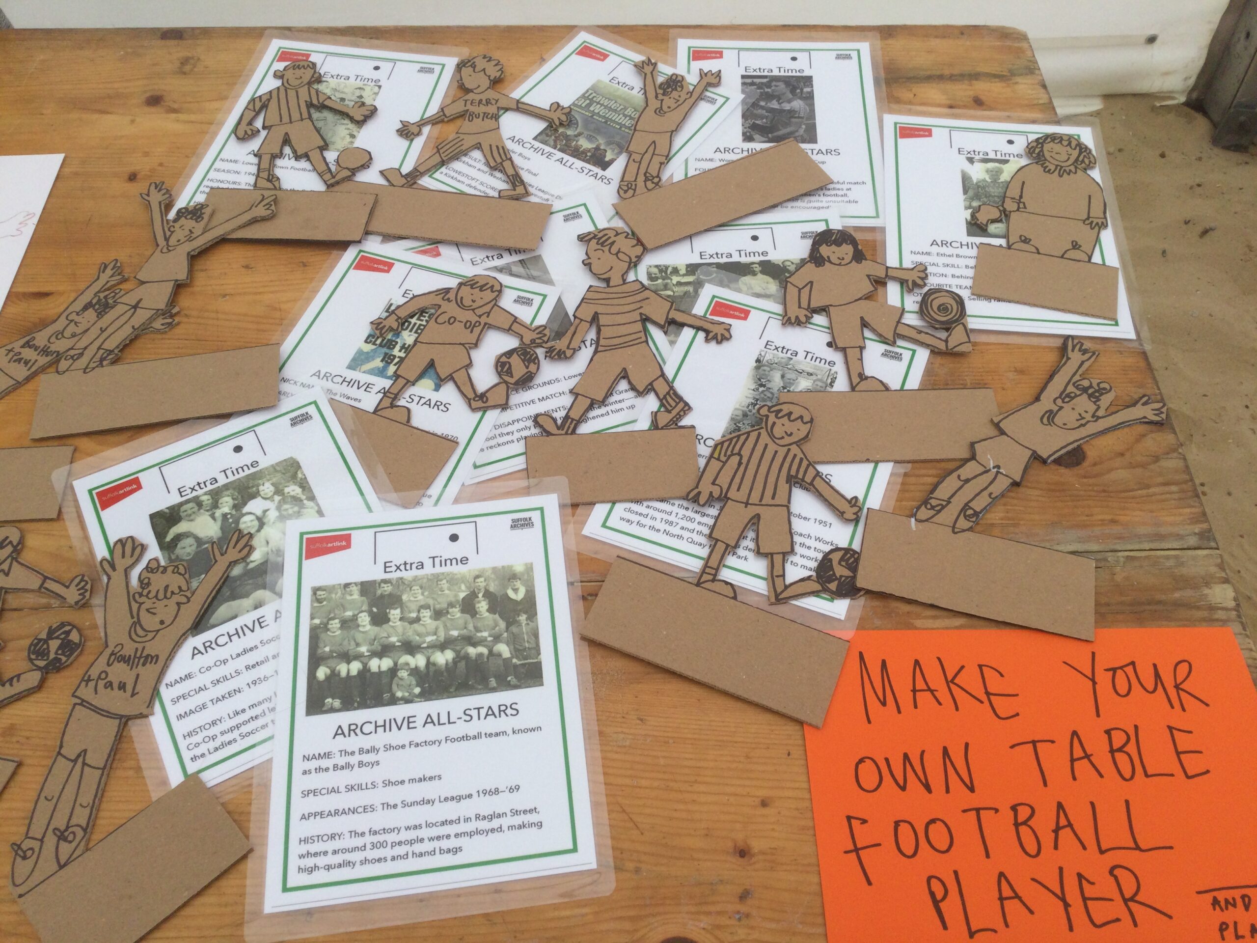 Cardboard players and Extra Time player cards