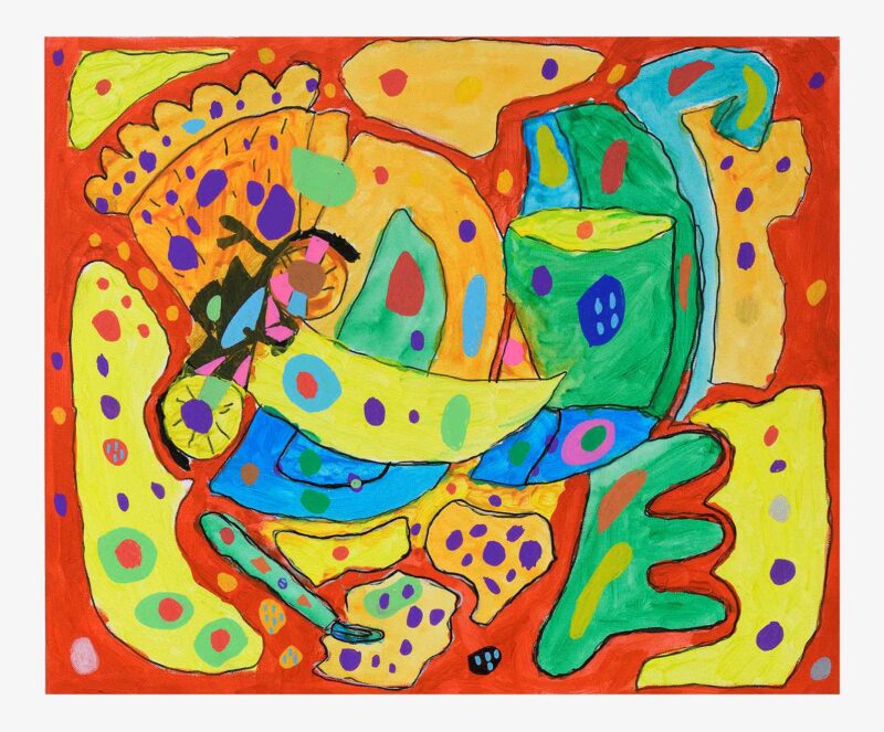 Abstract Block, acryrlic and posca pen on canvas