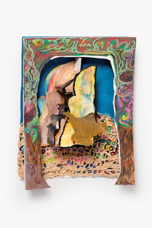 Aladdin Stage, mixed media collage, 38x28x9cm