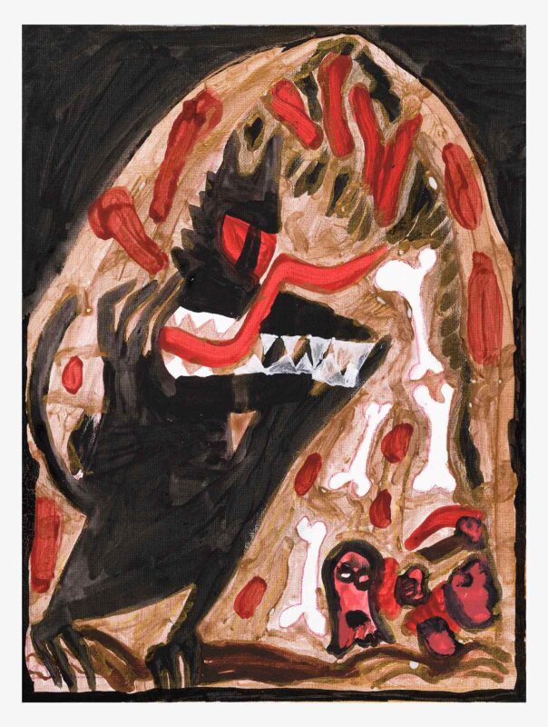 Black Shuck 2, paint on board, 40x30cm