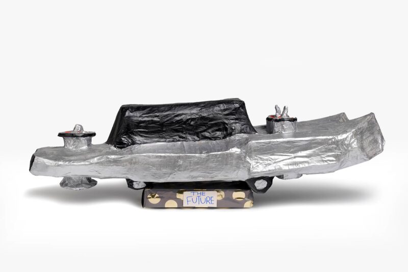 Car of the Future, mixed media painted sculpture, 44x143x44cm
