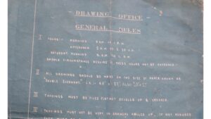 An old blue print Drawing Office General Rules booklet