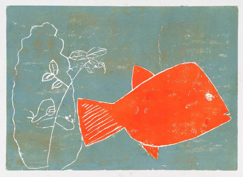 Fish, monoprint, 29x42cm