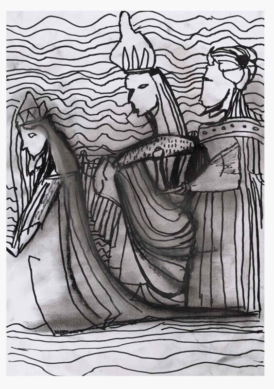 Folk Tales, charcoal on paper, 30x21cm