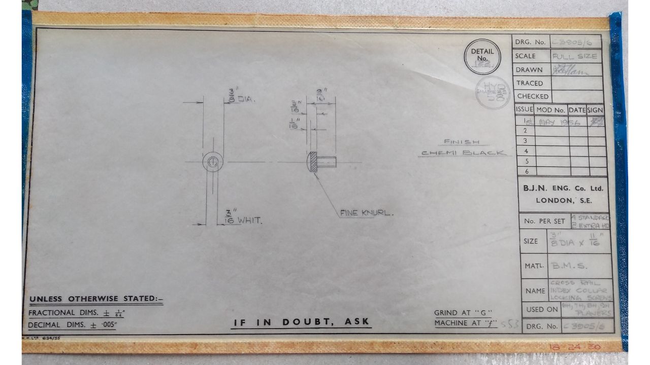 An old-fashioned transparency of an engineering drawing