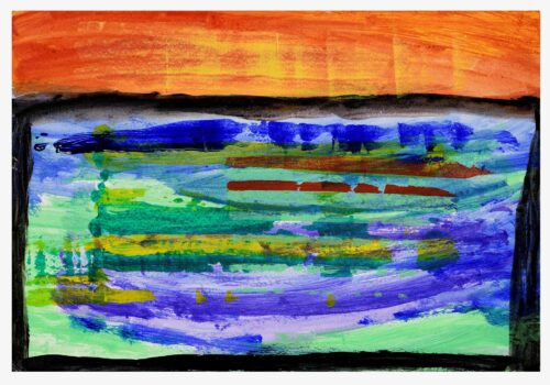 Landscape, paint on paper, 20x40cm