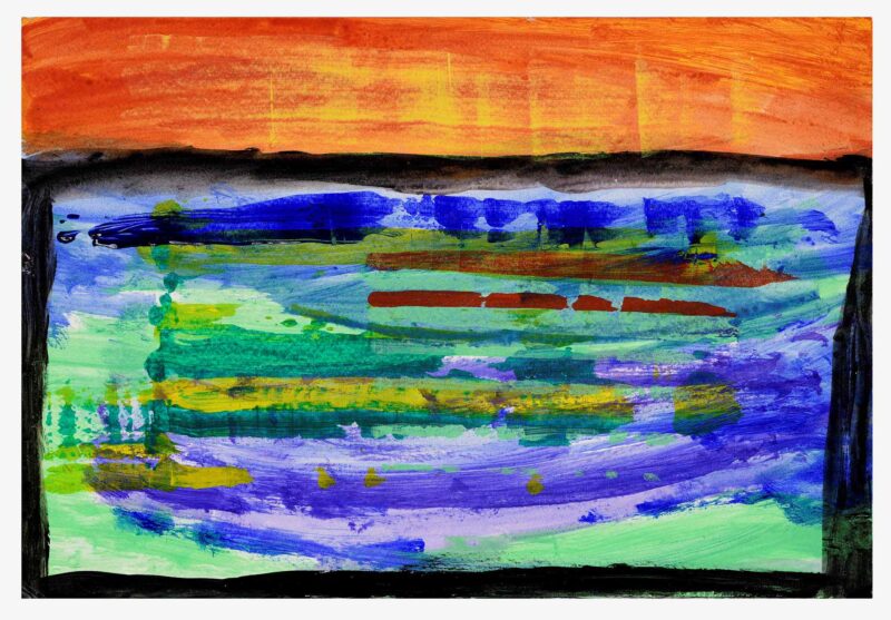 Landscape, paint on paper, 20x40cm