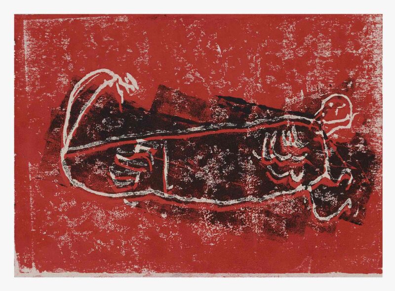 Merman, monoprint on paper, 21x30cm