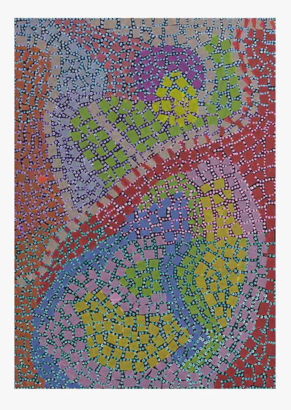 Mosaic, collage and posca pen