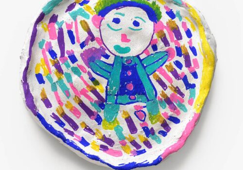 Painted clay, 20x20cm