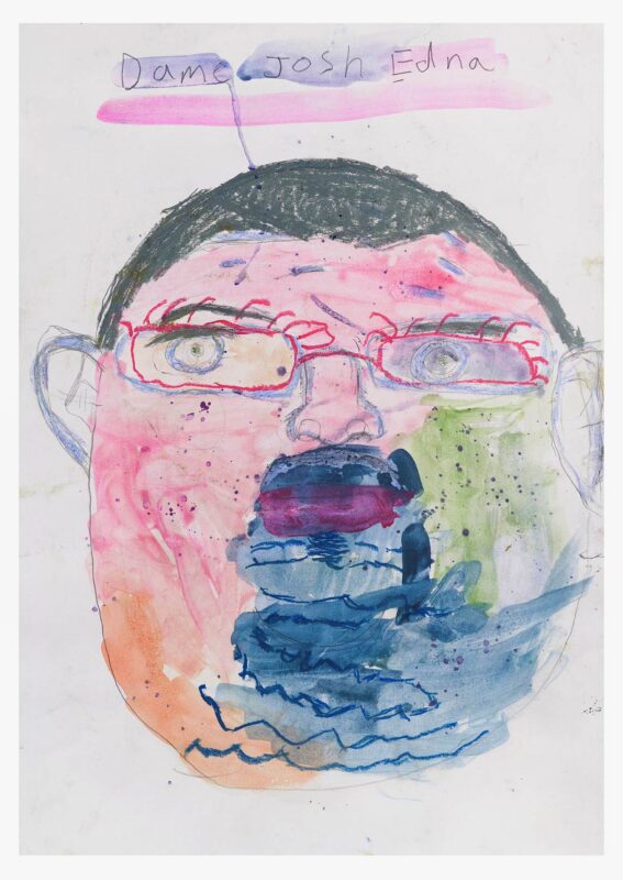 Portrait of Josh, pencil and watercolour paint on paper, 42x29cm