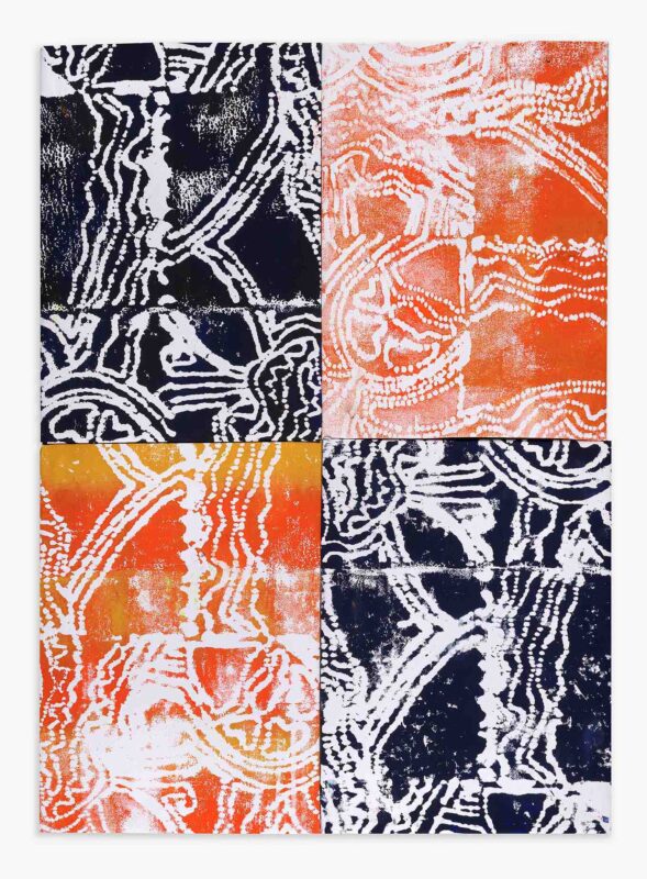 Abstract pattern, monoprint on paper, 54x38cm