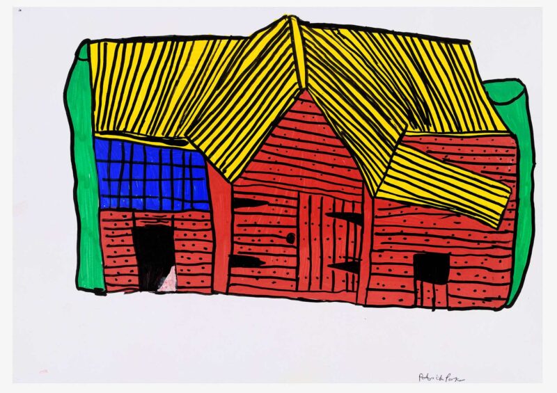 Patrick Parker, 'Red Barn' Illustration, paint and pen on paper, 21x30cm