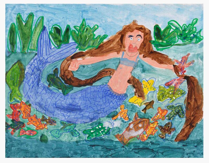 Suffolk Mermaid, paint on board, 36x46cm