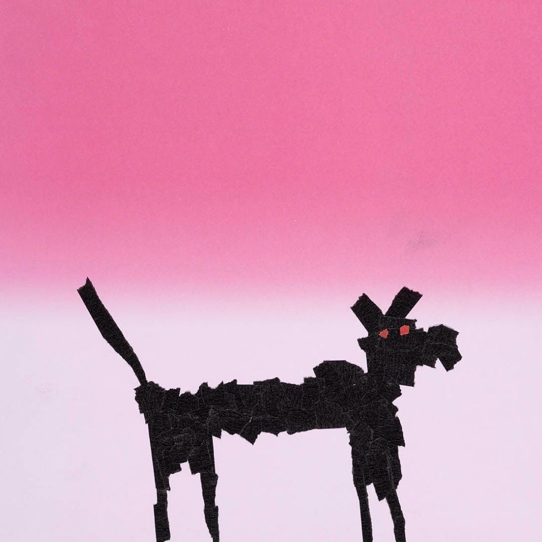 Black Shuck, collage on paper, 30x31cm