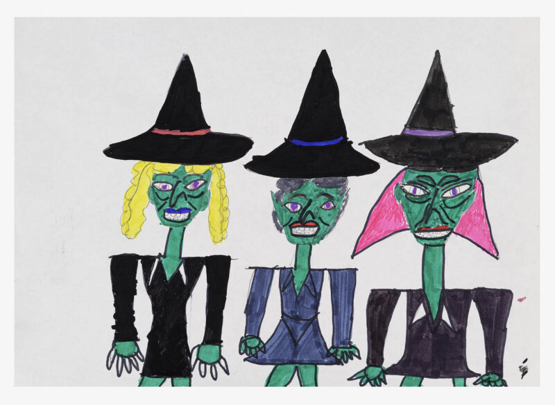 The Witches, pen on paper, 26x36cm