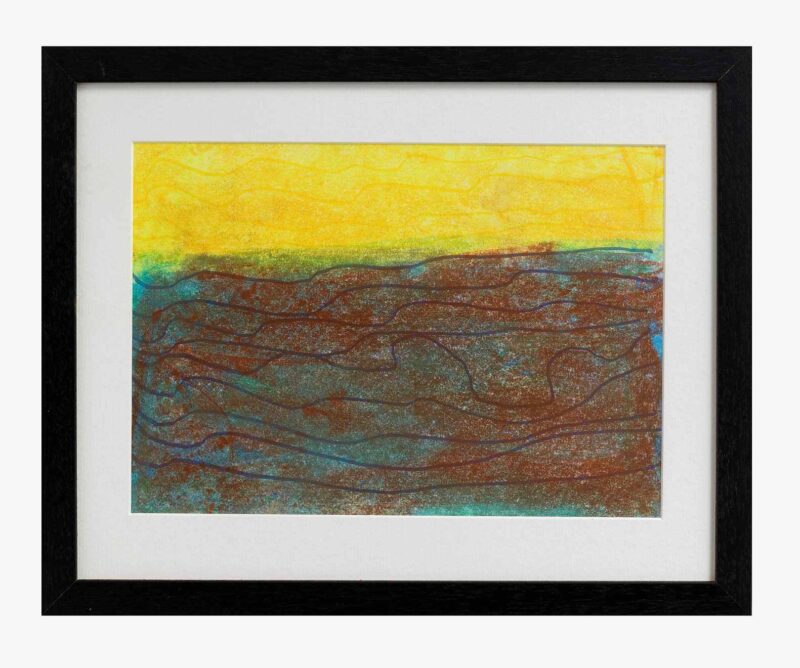 Water 2, oil pastel, pen, paint on paper