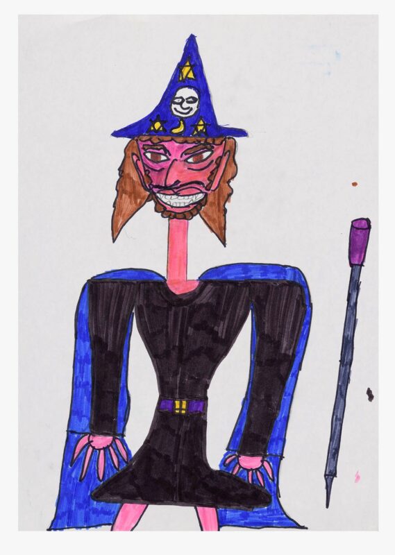 Wizard, pen on paper, 36x26cm