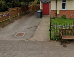 View of pavement to main entrance