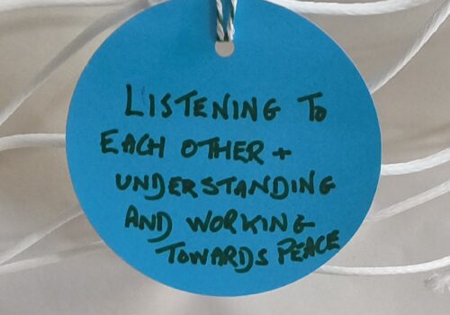 Listening to each other and understanding and working towards peace