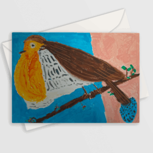 A5 Greetings Card, artist Terry Gilbert, 'Christmas Robin'