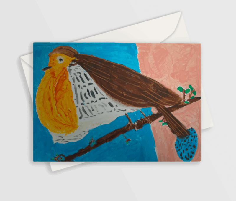 A5 Greetings Card, artist Terry Gilbert, 'Christmas Robin'