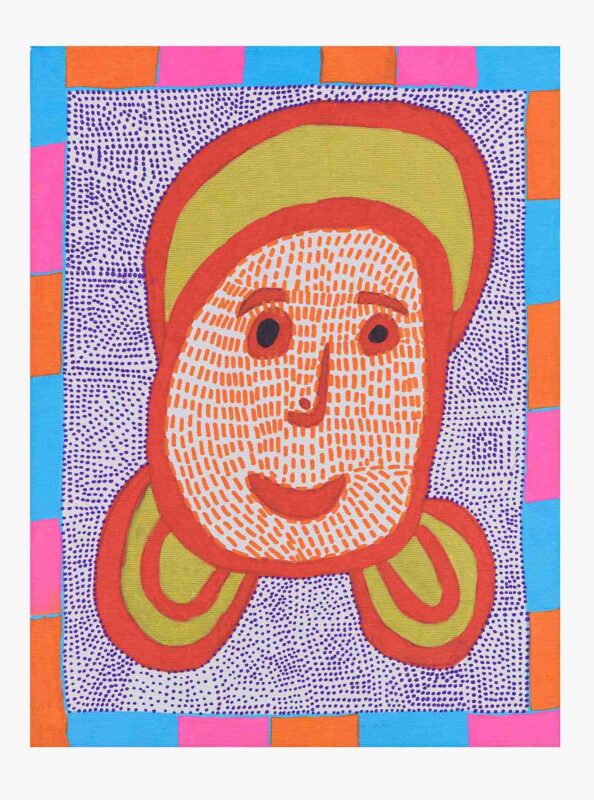 Calm Face, posca pen on canvas