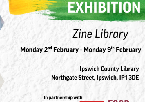 Curious Minds Zine Library Exhibition Poster