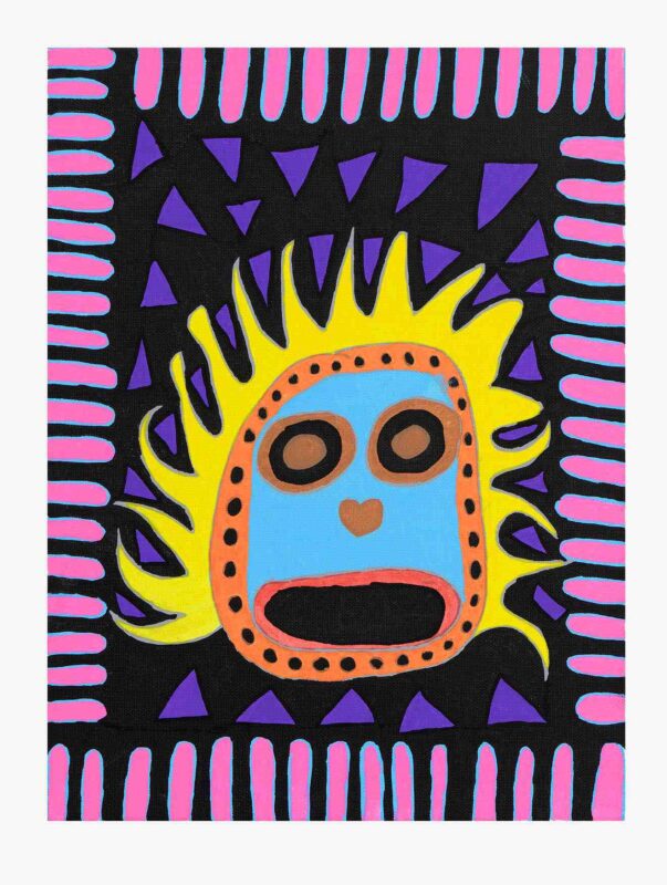 Shock Face, posca pen on canvas