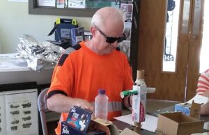 Participant fabricating machine part