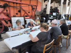 Participants starting to draw