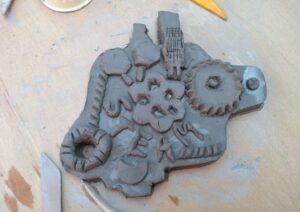 Engine part clay slab