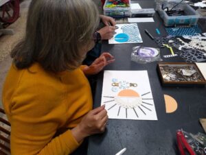 Arranging objects to create a cyanotype picture