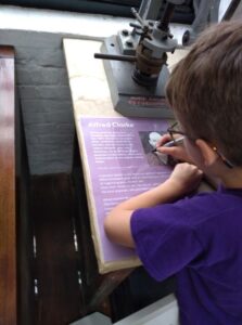 A pupil tracing round a picture